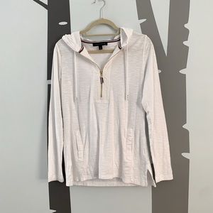 NWOT!! Tommy Hilfiger Hooded, Half Zip Cotton Athletic Pullover. Size S/P